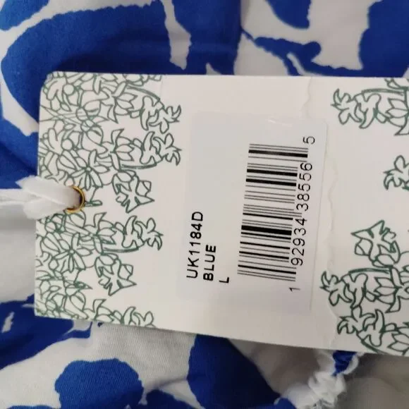 Hyacinth House Blue Seaport Tie Back Floral Midi Dress Cottagecore L - Picture 8 of 11